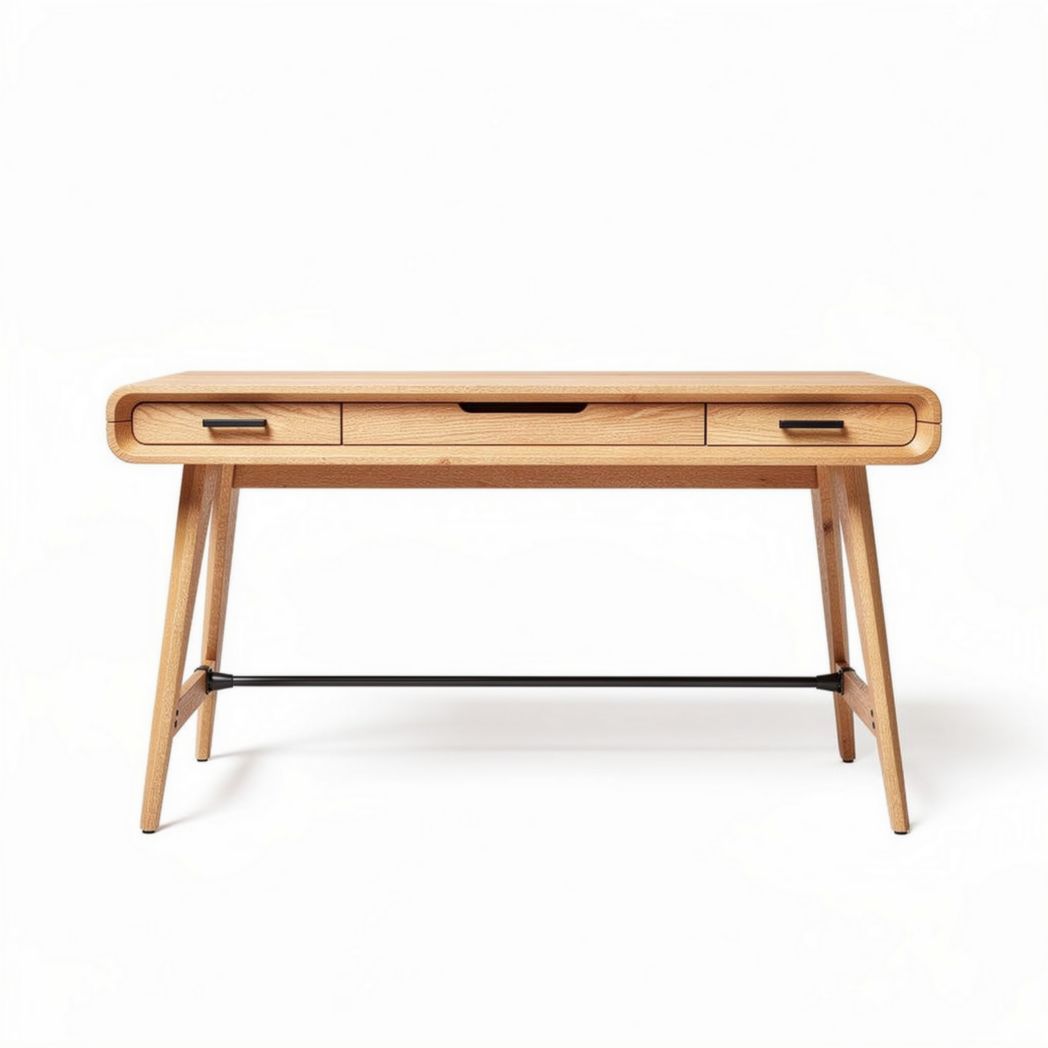 Houten bureau met twee lades en afmetingen 120 x 60 x 75cm