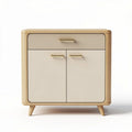 Houten nachtkastje met twee deuren en lade in beige 60 x 50 x 50cm