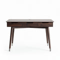Houten bureau met drie lades en moderne poten 120 x 60 x 75cm donkerbruin