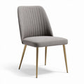 Eetstoel met gestreepte bekleding en metalen poten in grijs 45 x 50 x 90cm