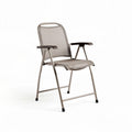 Opvouwbare stoel van aluminium met textielen zitting en armleuningen 50 x 55 x 90cm grijs